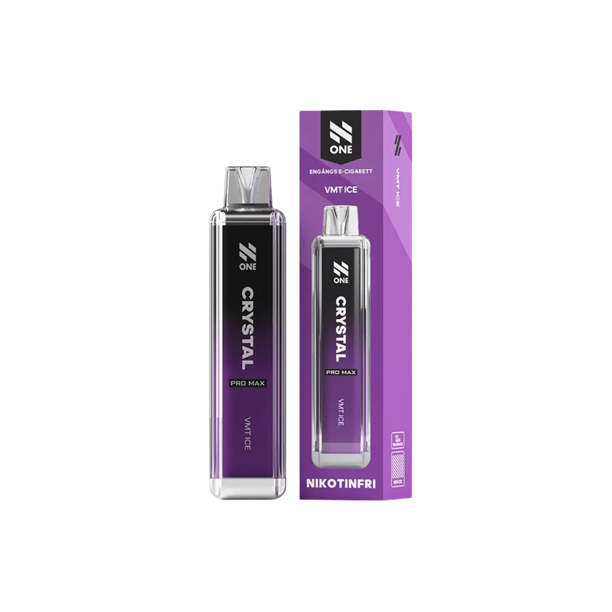 N One Crystal Zero | Engångs Vape | 0mg/ml | 12ml